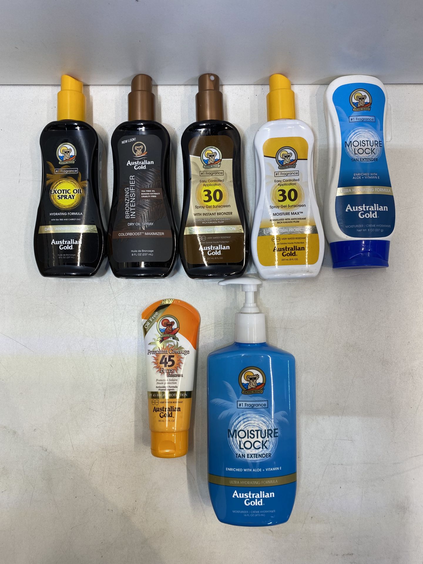 Quantity Of Various Australian Gold Sunscreen & Tanning Oil/Cream - See Photos & Description