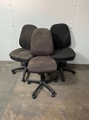3 x Chocolate Brown Office Chairs