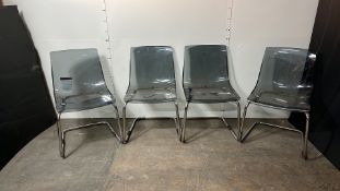 4 x Smoked Plastic Chairs