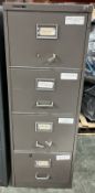 3 x 4 Drawer Metal Filing Cabinets *Missing Key*