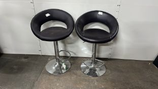 2 x Faux Leather Stools