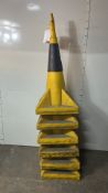 6 x Plastic Yellow/Black Traffic Cones