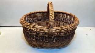 Brown Wicker Oval Basket