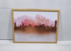 Manchester Skyline Framed Print | Size: 450 x 625mm