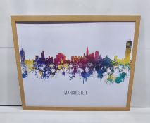 Manchester Skyline Framed Print | Size: 640 x 890 mm
