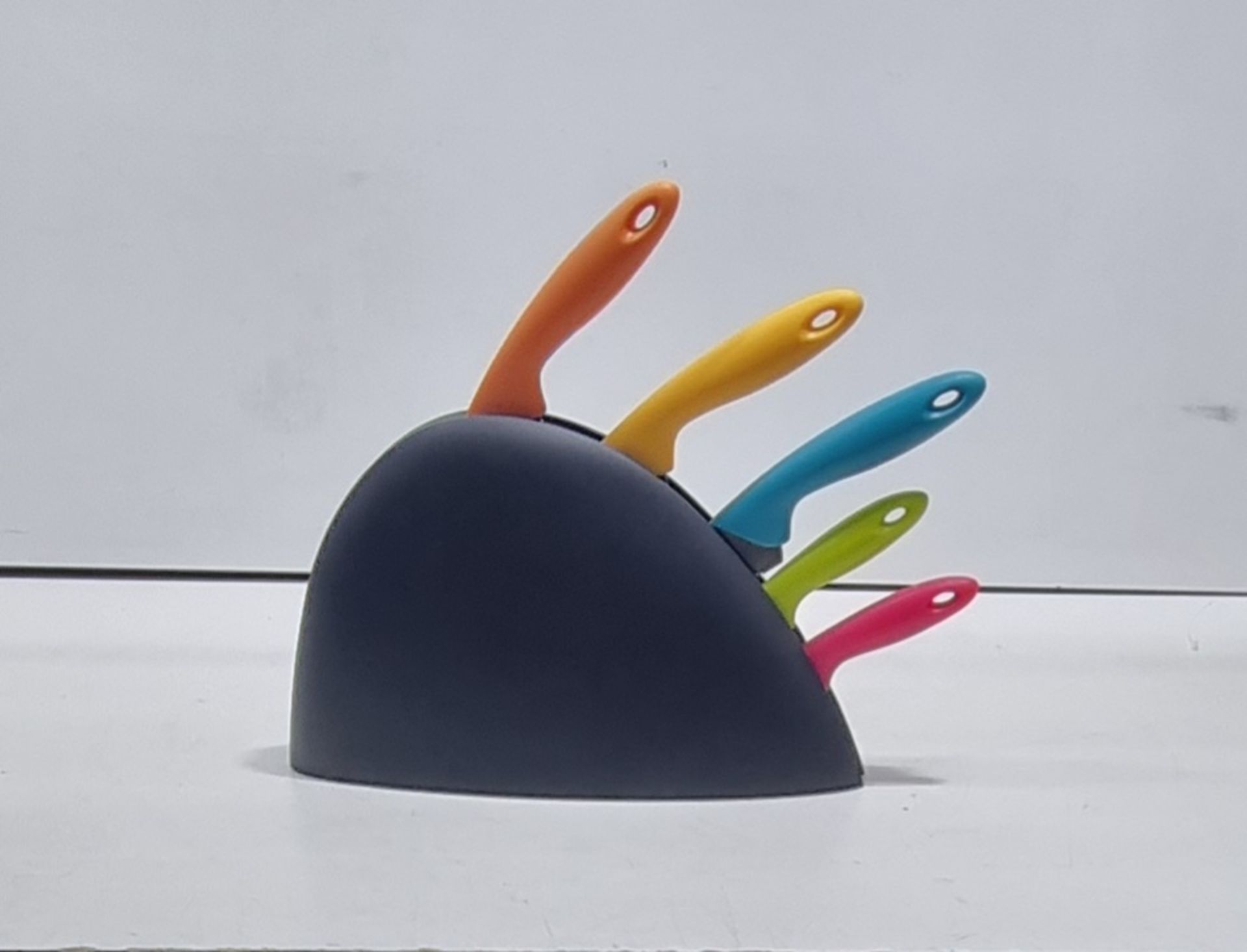 Black Base/ Multicoloured 5 Kitchen Knife Block Set