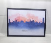Manchester Skyline Framed Print | Size: 640 x 890 mm