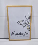 Manchester Bee Framed Print | Size: 450 x 625mm