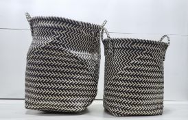 Linen Basket Set | Black/Cream