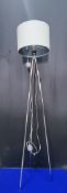 Floor Lamp tripod Style Silver w/ Grey Shade