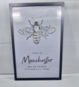 Manchester Bee Framed Print | Size: 890 x 640 mm