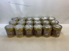 18 x Tubs Of Various Everbuild Wood Stain & Clear Varnish - See Photos & Description