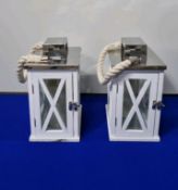 Pair of Candle Effect Lanterns 220 x 200 x 140 mm