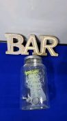 Bar Sign & Glass Jar With Spout