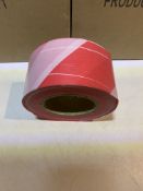 18 x Rolls Of Red/White Barrier Tape, 72mm x 500M