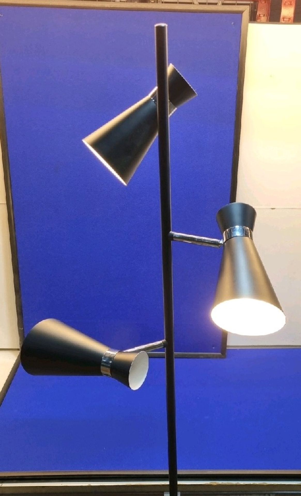 Floor Lamp With 3 Adjustable Spot Lights In Black/silver - Image 3 of 3