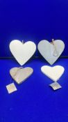 30 x Wooden Hearts in 2 Sizes | White and Grey