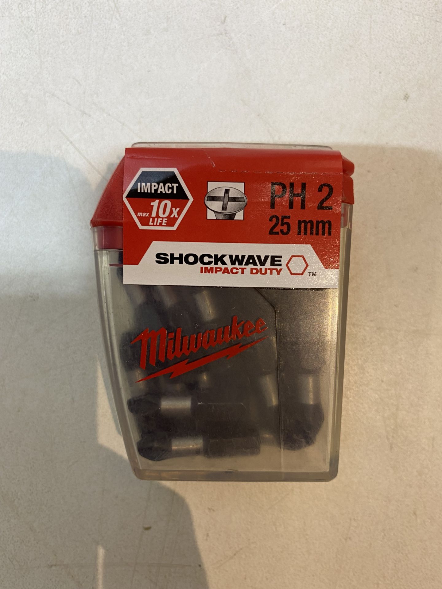 10 x Milwaukee Shockwave Ph2 25mm Impact Bits Pack of 25 - Image 2 of 2