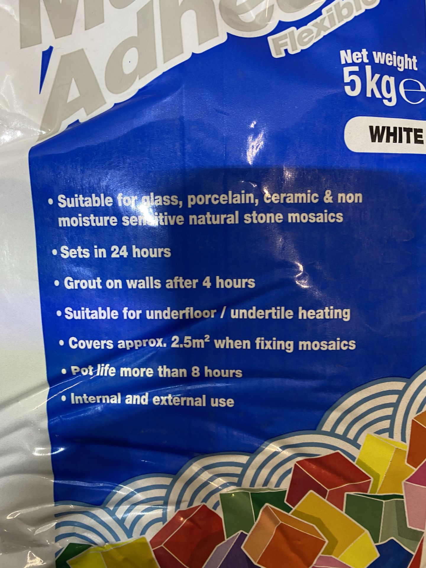 5 x Out Of Date Mapei Ready mixed White Tile Adhesive, 5kg , Best Before 08/01/18 - Image 2 of 3