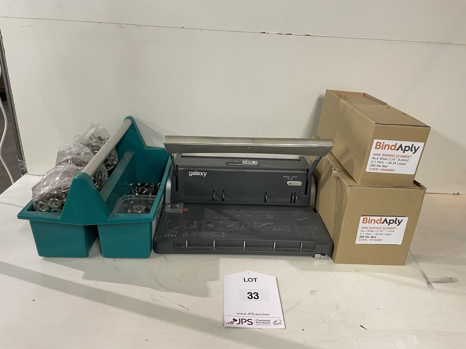 Galaxy WR150 Binding Machine w/ Quantity of Binding Accessories