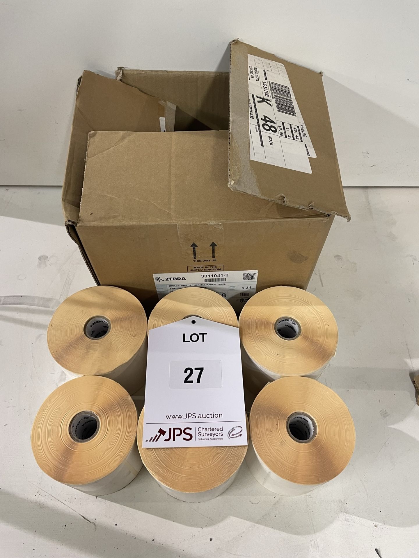 10 x Rolls of Zebra 3011041-T Thermal Paper Labels - Image 2 of 4