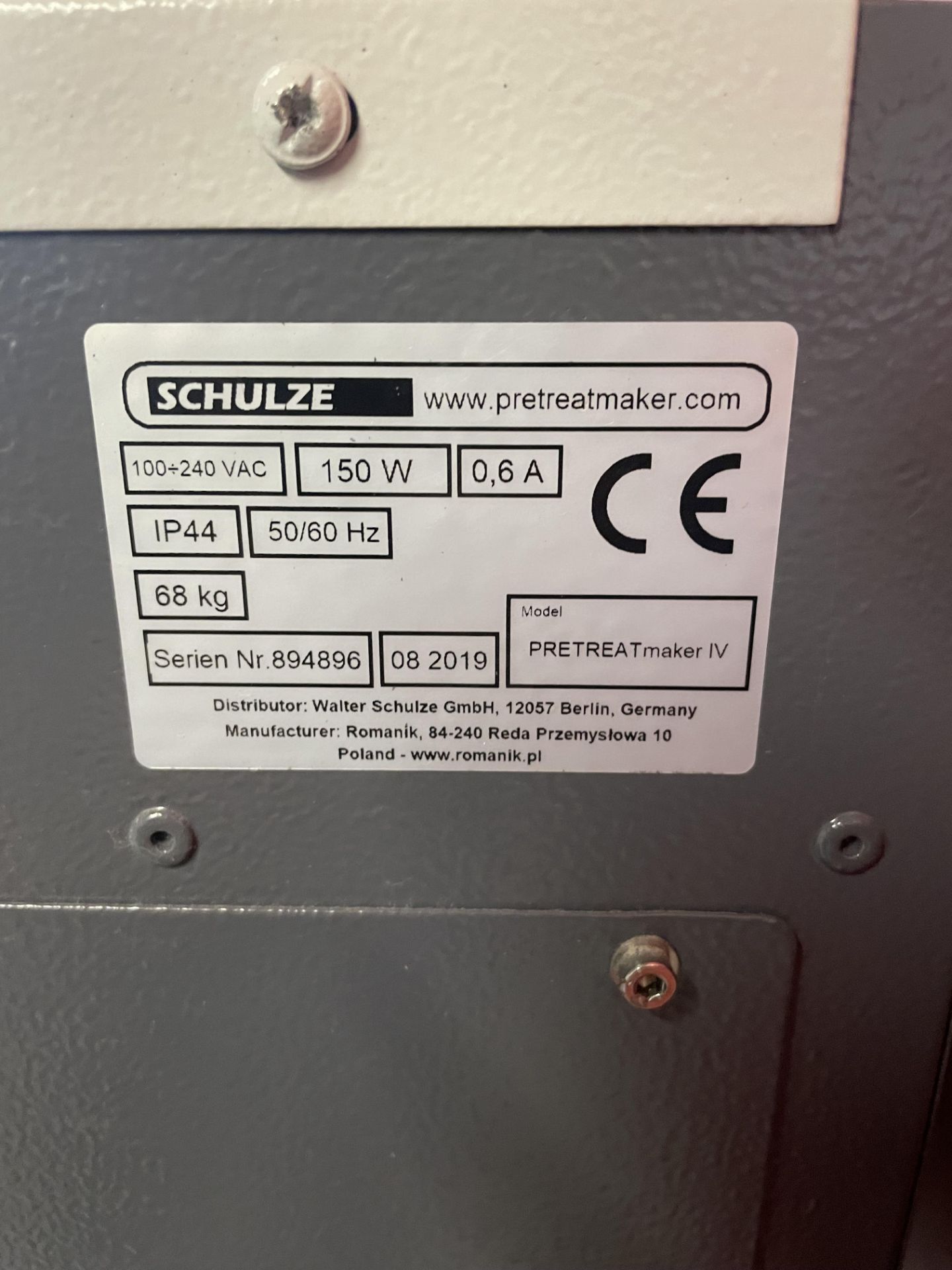 Schulze PRETREATmaker IV Pretreatment Machine | YOM: 2019 - Image 5 of 8