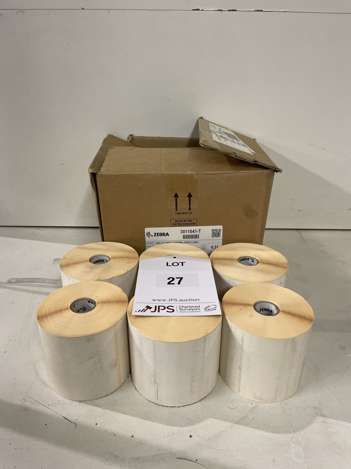 10 x Rolls of Zebra 3011041-T Thermal Paper Labels