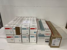 10 x Various OKI Toner Cartridges/Drums/Waste Boxes