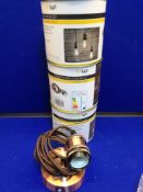3x Lyyt E27 Pendant Cord Set-Antique Copper Lamp Holder & Cord, Metal - 429.503