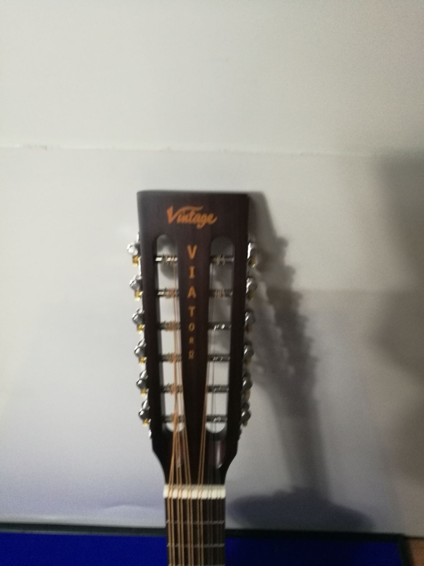 Vintage VTR800PB-12 Viator Paul Brett Signature 12-String Electro-Acoustic Travel Guitar w/ Gig Bag - Image 2 of 7