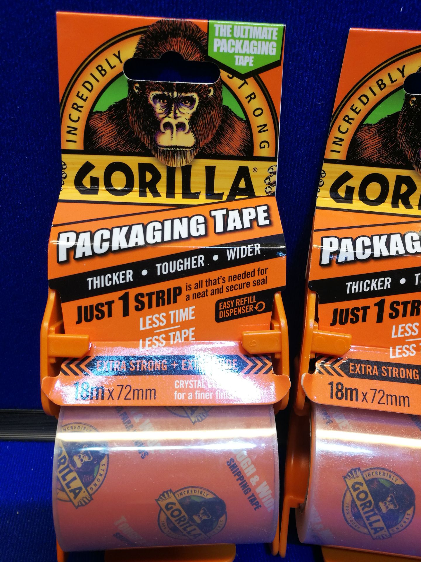 4x Rolls Gorilla Clear Packaging Tape - 18m x 72mm - Image 2 of 3