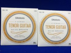 2x Sets D'Addario 4-String 80/20 Bronze Ball End Tenor Guitar Strings - EJ66
