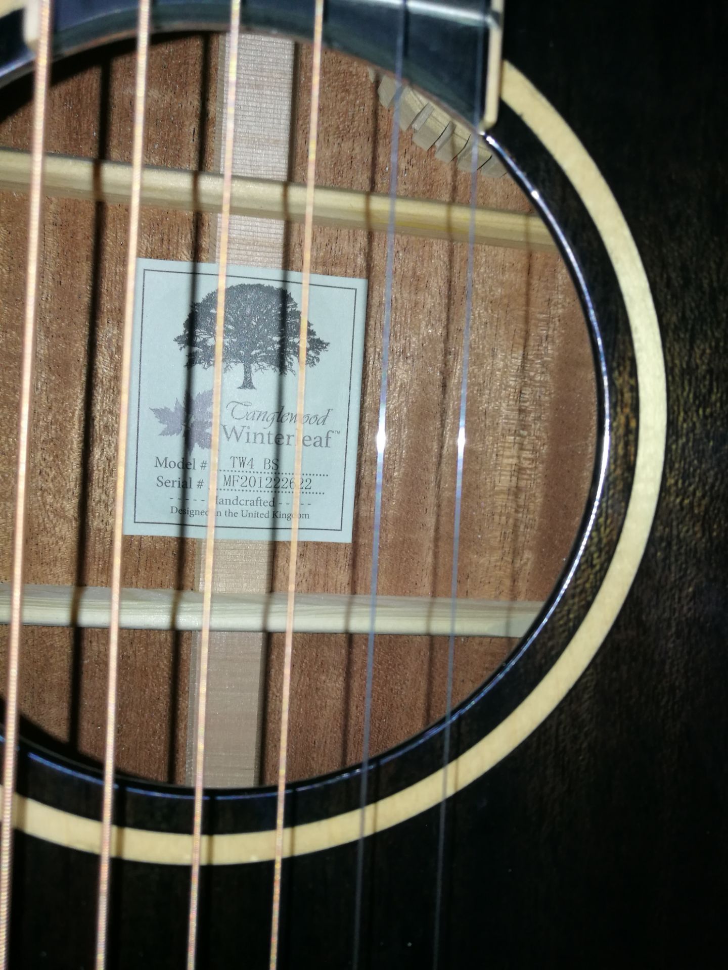 Tanglewood Winterleaf series Super Folk Electro Acoustic Guitar Black - TW4 E BS - Image 3 of 5