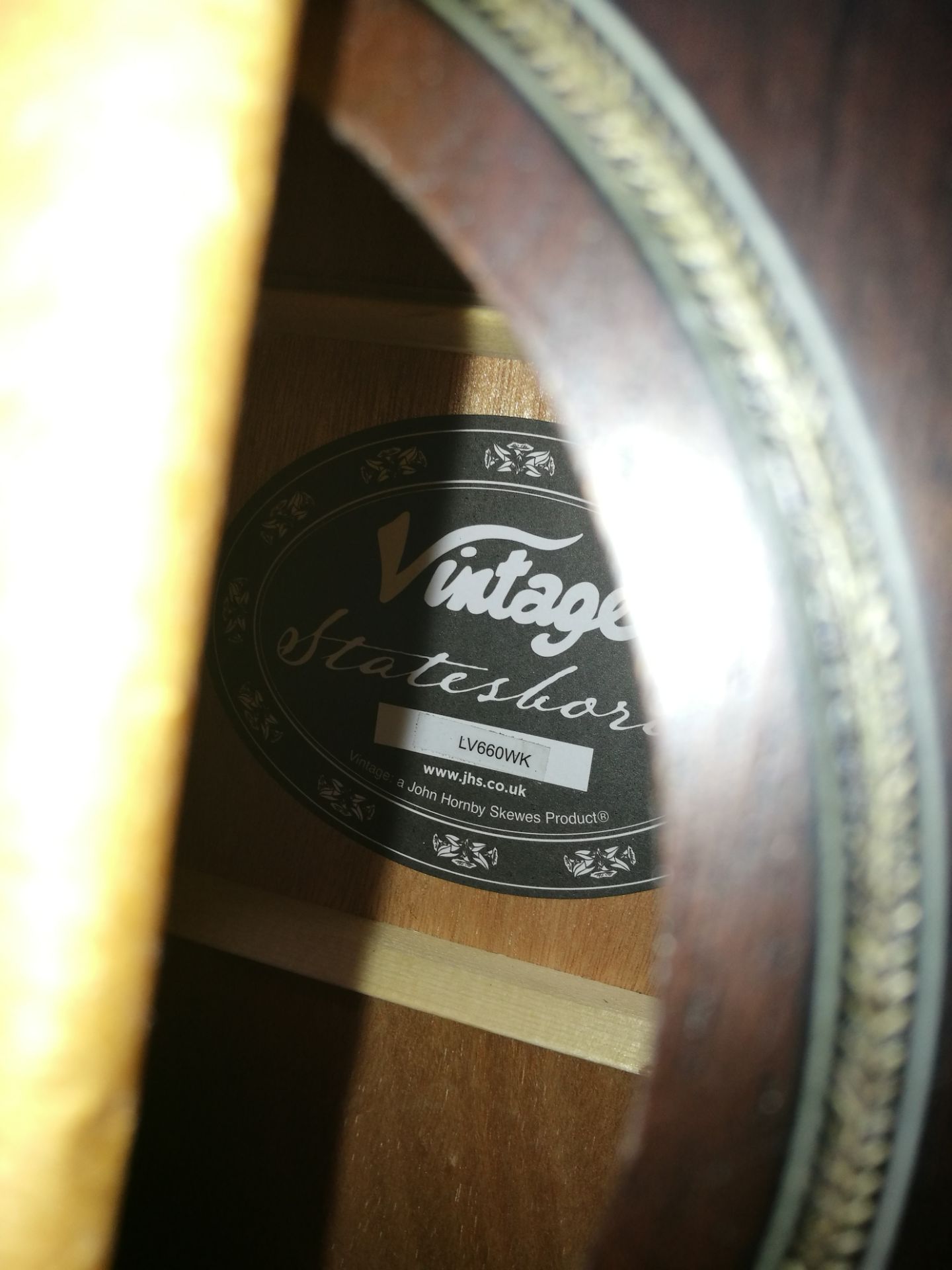 Vintage Statesboro' 'Orchestra' Left Handed Acoustic - Whisky Sour - Image 5 of 5