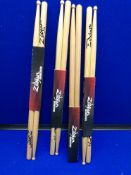 4x Pairs Zildjian 7AWN Drumsticks
