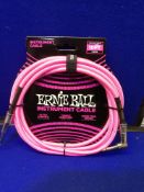 Ernie Ball Neon Pink 10 ft Braided Straight/Angle Instrument Cable -PO6078