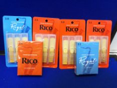 6x Packs D'Addario Rico Tenor Saxophone Reeds - Various Strengths - 32 Reeds Total