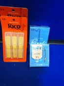 4x Packs D'Addario Rico Bass Clarinet / Alto Clarinet Reeds - Various Strengths - 26 Reeds Total