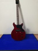 Vintage Electric Guitar - Cherry Red Finish | MISSING MACHINE HEADS | BRIDGE NEEDS REATTACHING