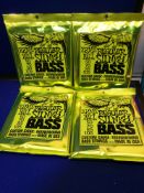 4x Sets Ernie Ball 2854 Super Slinky Short Scale Bass Guitar Strings - 40-100