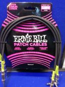Ernie Ball 1.5 ft Straight/Angle Patch Cable 3-Pack - Black