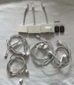 Various iPhone/iPad Charger Adaptors & 4x Apple Wired Earphones