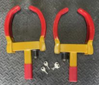 2x Lockable Wheel Clamps with 2 Keys | Universal Use