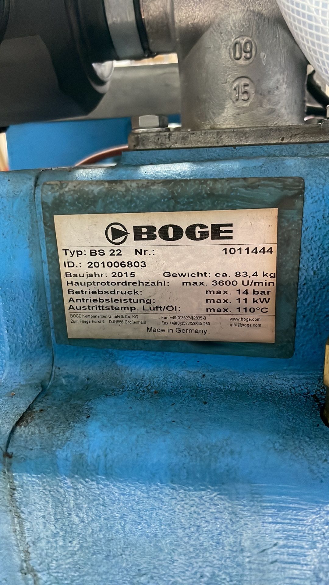 BOGE Air Compressor | Model: C5LR-90 | Serial Number: 5093482 - Image 5 of 6