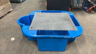 3 x Blue Chemical Spill Tubs with Grates