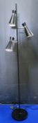 Floor Lamp With 3 Adjustable Spot Lights In Black/silver