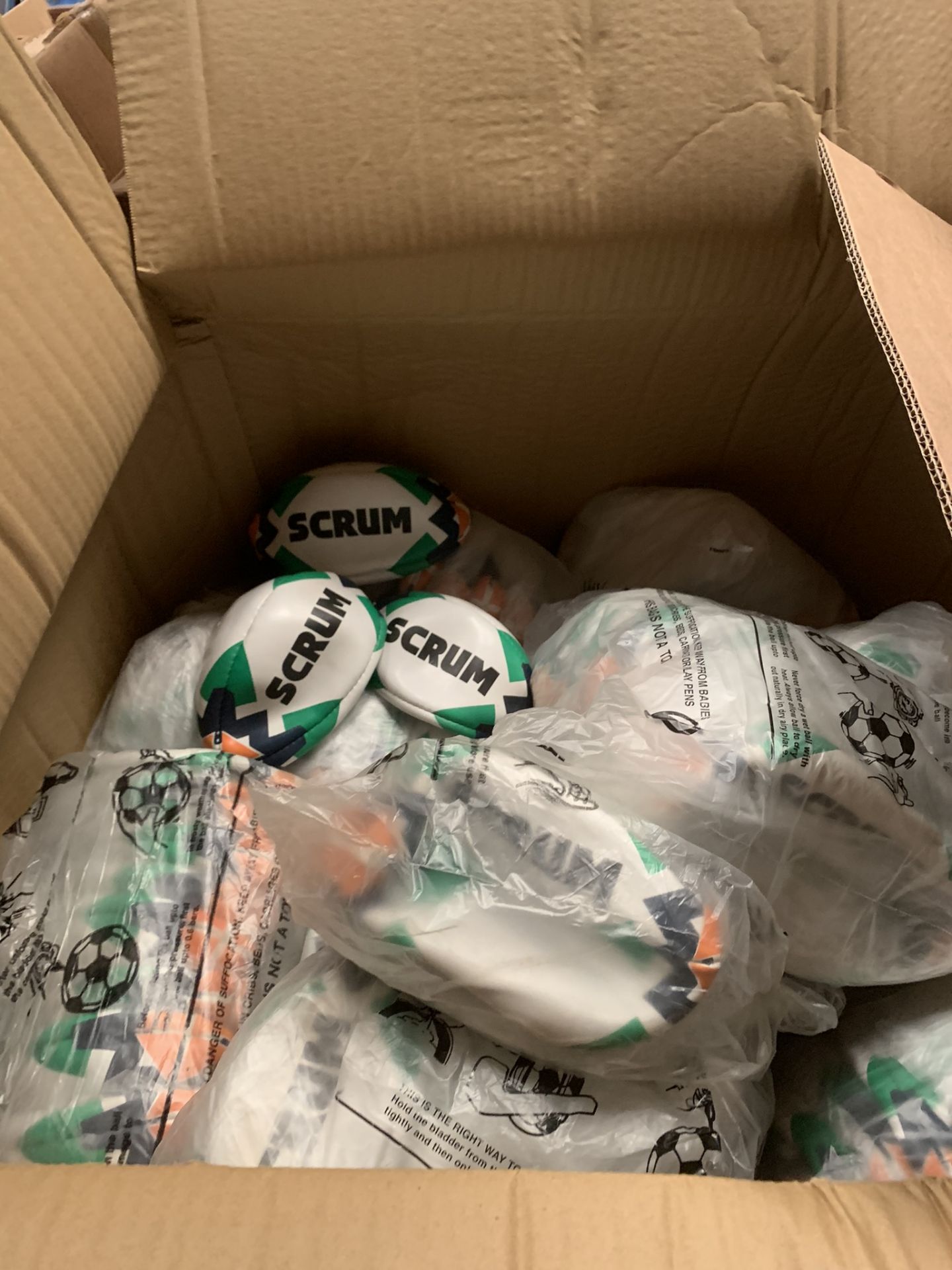 500 x Various Mini PVC Rugby Balls