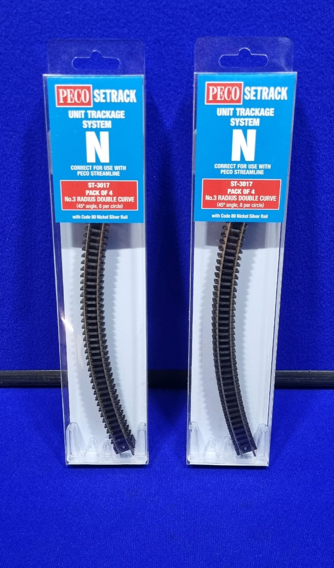 2 x Peco N Scale 3rd Radius Double Curve ST-3017 RRP £24.70