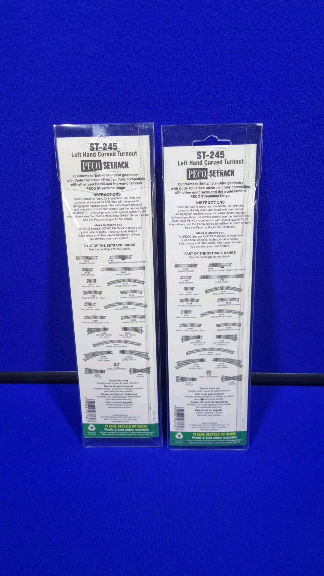 2 X Peco 00/H0 Scale Curved L/H Turnout ST-245 RRP £41.81 - Image 2 of 2