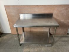Commercial Work Table Stainless steel | Rear upstand Bottom shelf | 1200x700x850mm